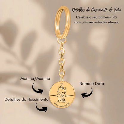 Bem vindo ao Mundo - Medalha - Porta-Chaves