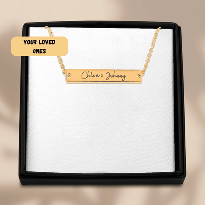 Lembrança com Nomes - Barra Horizontal - Colar