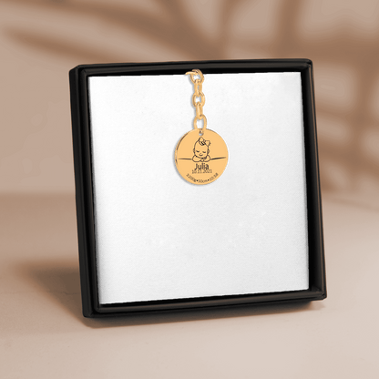 Bem vindo ao Mundo - Medalha - Porta-Chaves