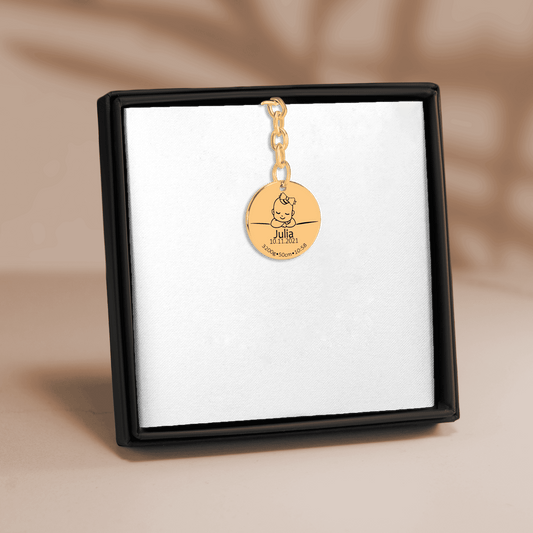 Bem vindo ao Mundo - Medalha - Porta-Chaves