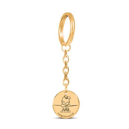 Bem vindo ao Mundo - Medalha - Porta-Chaves