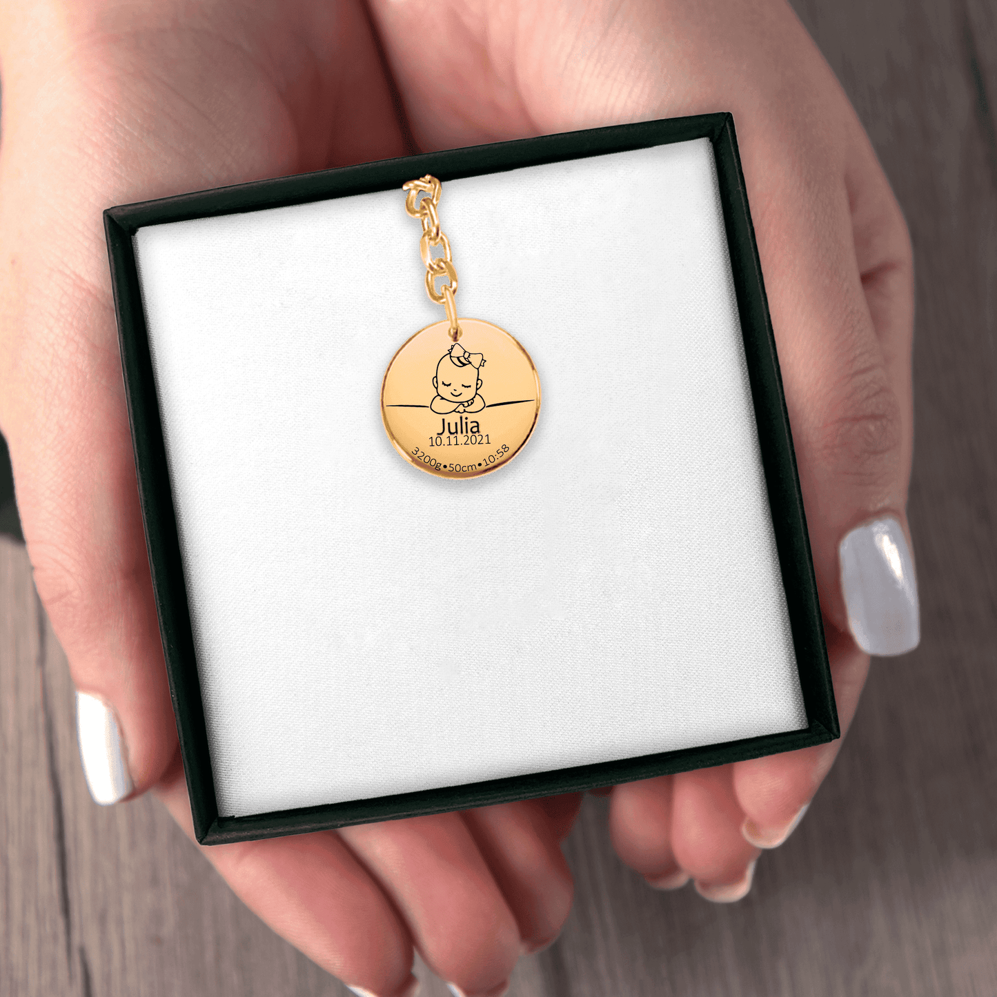 Bem vindo ao Mundo - Medalha - Porta-Chaves