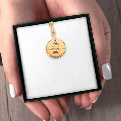 Bem vindo ao Mundo - Medalha - Porta-Chaves